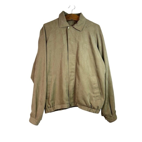 Unbranded Other - Vintage 90s Paris Las Vegas Suede Tan Full Zipper Jacket Mens Size XL Polyester